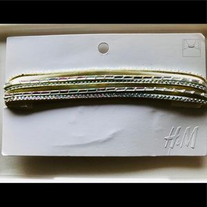 H&M White Crystal Beaded Choker Necklace